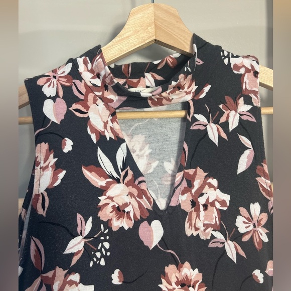 ✨Aeropostale Medium floral sleeves Midi Sundress keyhole mock neck - Picture 6 of 9